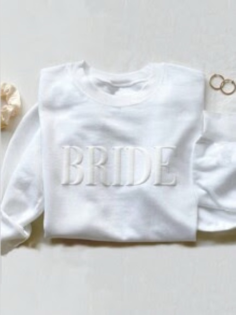 Bride Embroidered White Sweatshirt